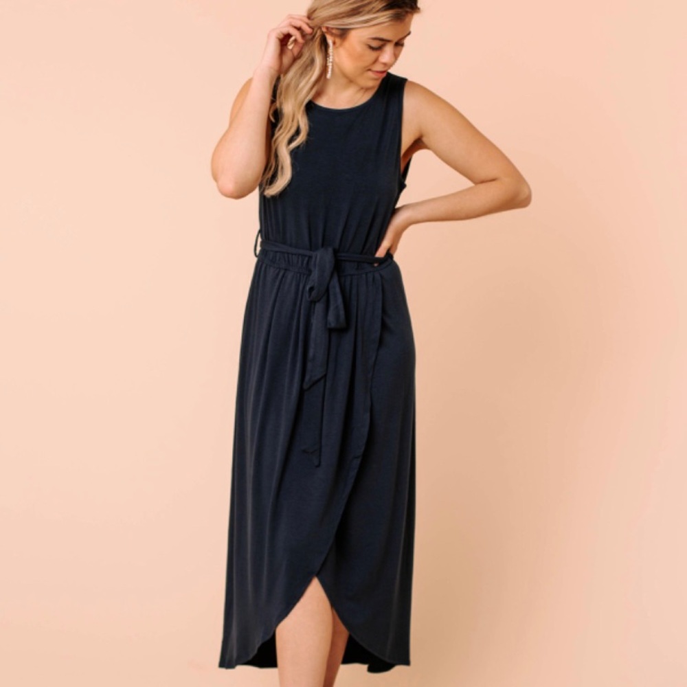 👗 Zenana Lena Pink Maxi Dress Tulip Hem